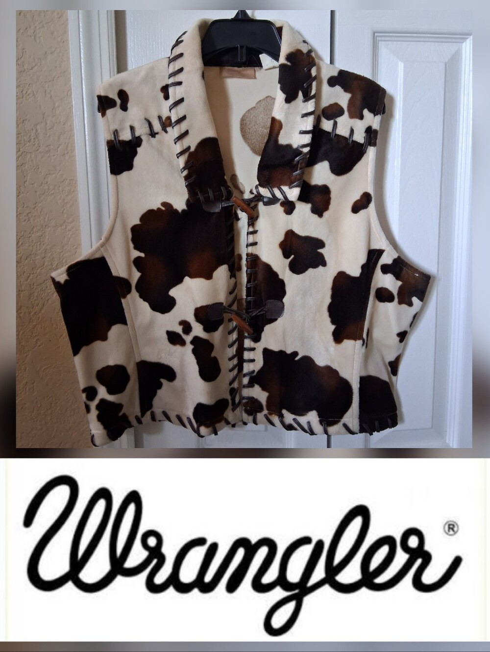 Vintage Wrangler Cow Print Vest
